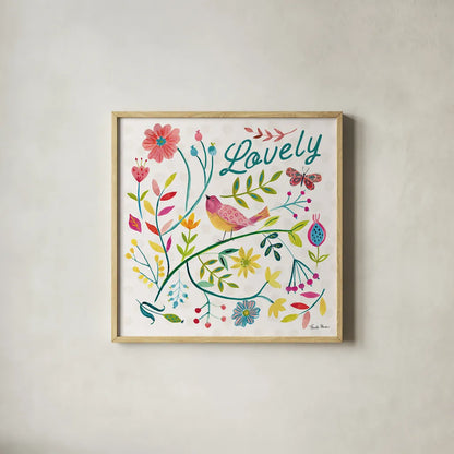 Budding Beauty II by Farida Zaman. Shown in a natural wood glass frame for a timeless modern aesthetic. Available as an archival giclee rolled canvas, fine art paper, or poster print. SKU 53809a.