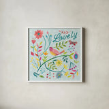 Budding Beauty II Light Blue by Farida Zaman. Shown in a crisp white glass frame for a clean and minimalist style. Available as an archival giclee rolled canvas, fine art paper, or poster print. SKU 54295a.