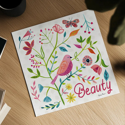 Budding Beauty III by Farida Zaman. Shown as a detailed flat fine art print, highlighting archival giclee quality. Available as an archival giclee rolled canvas, fine art paper, or poster print. SKU 53810a.