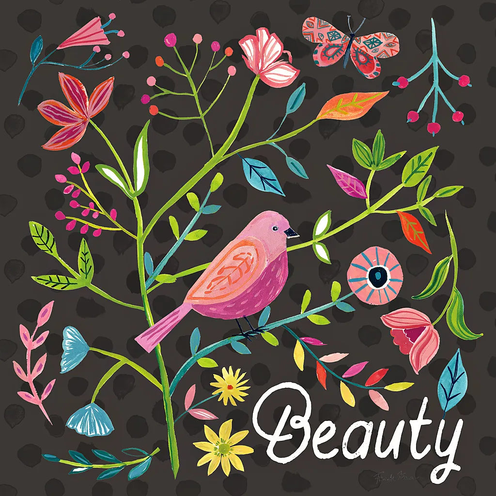 Budding Beauty III Dark by Farida Zaman. SKU 53815a. Archival Giclee Fine art print for wall decor.