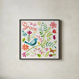 Budding Beauty IV by Farida Zaman. Shown in a sleek black glass frame for a contemporary gallery look. Available as an archival giclee rolled canvas, fine art paper, or poster print. SKU 53811a.