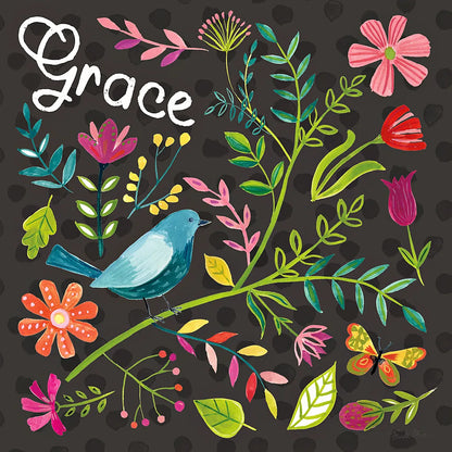 Budding Beauty IV Dark by Farida Zaman. SKU 53816a. Archival Giclee Fine art print for wall decor.