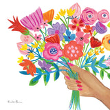 Bunch of Flowers by Farida Zaman. SKU 81826a. Archival Giclee Fine art print for wall decor.
