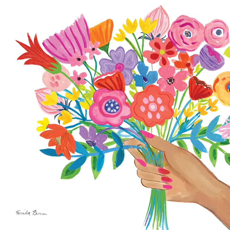 Bunch of Flowers by Farida Zaman. SKU 81826a. Archival Giclee Fine art print for wall decor.