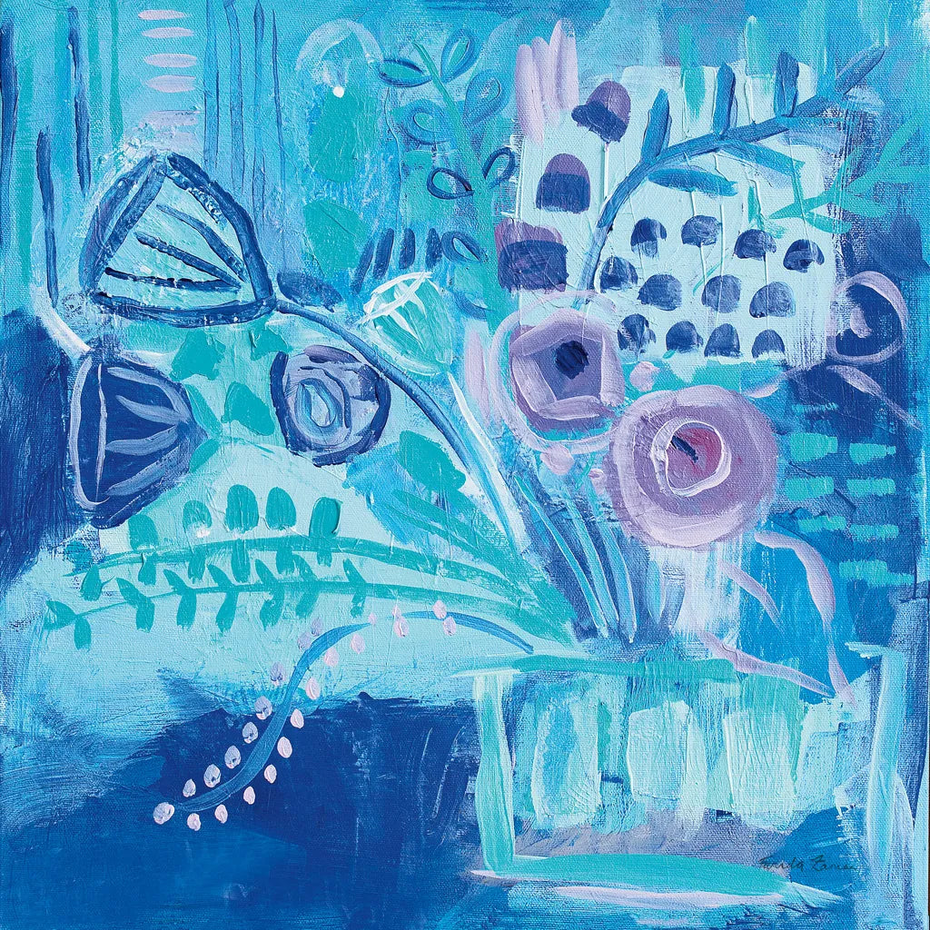 Burst of Blue by Farida Zaman. SKU 44835a. Archival Giclee Fine art print for wall decor.