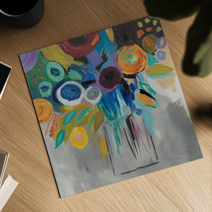 Burst of Magic by Farida Zaman. Shown as a detailed flat fine art print, highlighting archival giclee quality. Available as an archival giclee rolled canvas, fine art paper, or poster print. SKU 32157a.