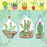 Cacti Garden I no Birds and Butterflies by Farida Zaman. SKU 34182a. Archival Giclee Fine art print for wall decor.
