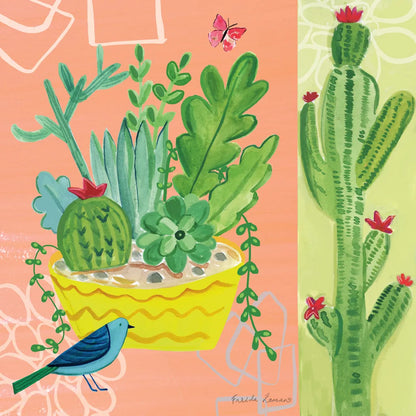 Cacti Garden IV by Farida Zaman. SKU 33103a. Archival Giclee Fine art print for wall decor.