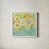 Camillia by Farida Zaman. Shown in a crisp white glass frame for a clean and minimalist style. Available as an archival giclee rolled canvas, fine art paper, or poster print. SKU 32163a.
