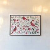 Cheerful Holiday I by Farida Zaman. shown as a paper print in a black flame. Available as a archival giclee rolled canvas, fine art paper, or poster print. SKU 54660i.