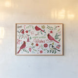 Cheerful Holiday I by Farida Zaman. shown as a paper print in a natural frame. Available as a archival giclee rolled canvas, fine art paper, or poster print. SKU 54660i.