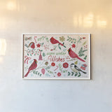 Cheerful Holiday I by Farida Zaman. shown as a paper print in a white frame. Available as a archival giclee rolled canvas, fine art paper, or poster print. SKU 54660i.