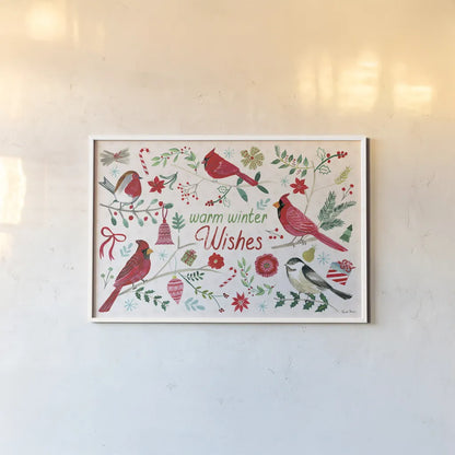 Cheerful Holiday I by Farida Zaman. shown as a paper print in a white frame. Available as a archival giclee rolled canvas, fine art paper, or poster print. SKU 54660i.