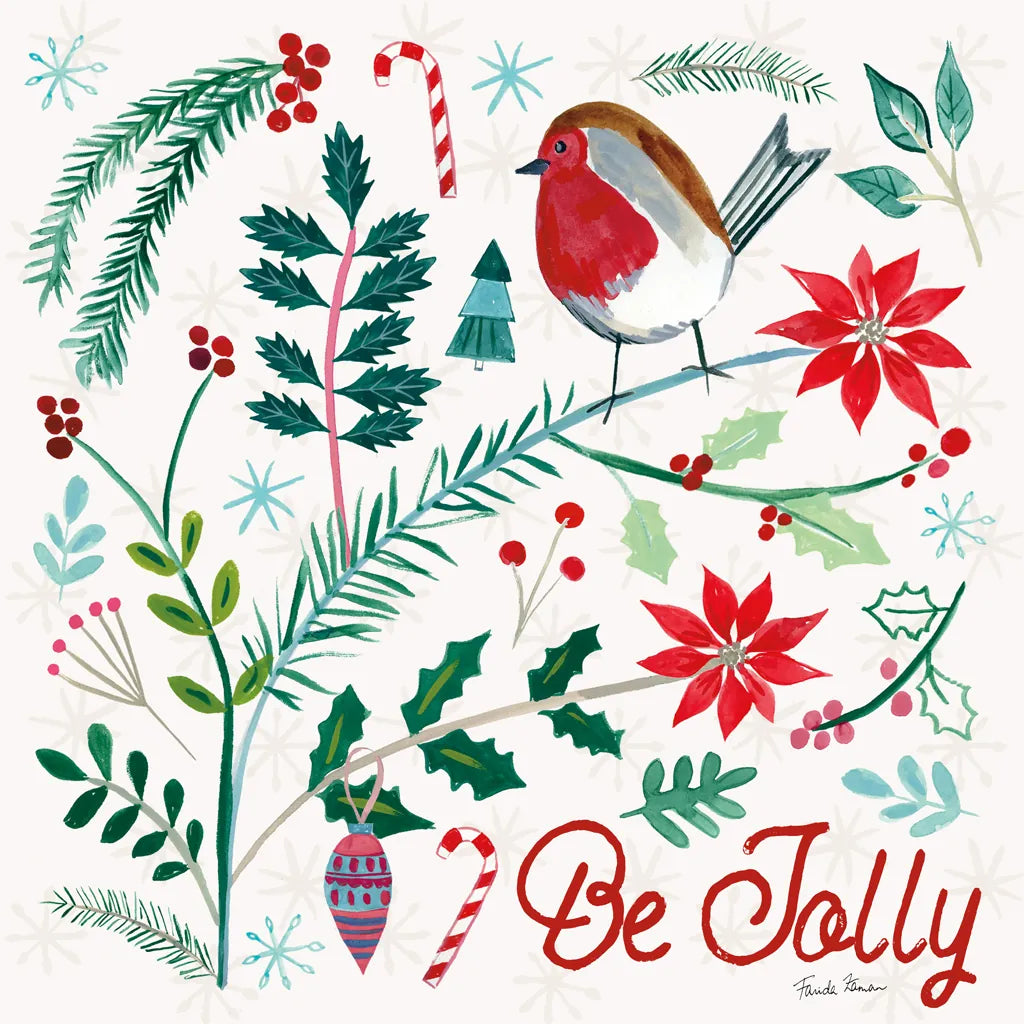 Cheerful Holiday III by Farida Zaman. SKU 54662a. Archival Giclee Fine art print for wall decor.