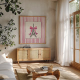 Chic Paris I by Farida Zaman. Shown in a natural wood frame in a cozy modern living room. Available as an archival giclee rolled canvas, fine art paper, or poster print. SKU 103064a.