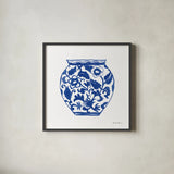 Chinoiserie I by Farida Zaman. Shown in a sleek black glass frame for a contemporary gallery look. Available as an archival giclee rolled canvas, fine art paper, or poster print. SKU 44125a.