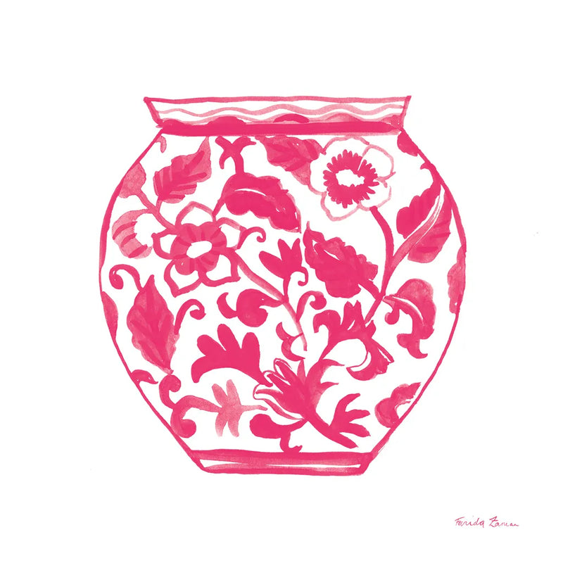 Chinoiserie I Pink by Farida Zaman. SKU 45963a. Archival Giclee Fine art print for wall decor.
