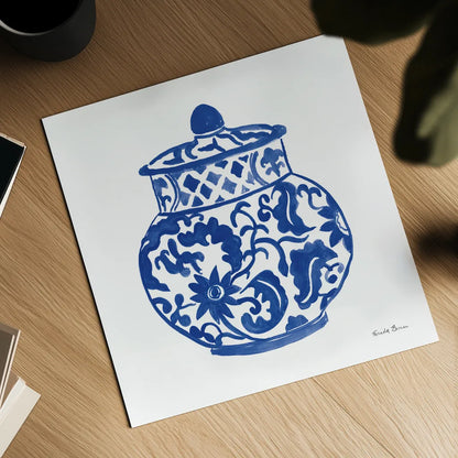 Chinoiserie II by Farida Zaman. Shown as a detailed flat fine art print, highlighting archival giclee quality. Available as an archival giclee rolled canvas, fine art paper, or poster print. SKU 44126a.