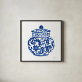 Chinoiserie II by Farida Zaman. Shown in a sleek black glass frame for a contemporary gallery look. Available as an archival giclee rolled canvas, fine art paper, or poster print. SKU 44126a.