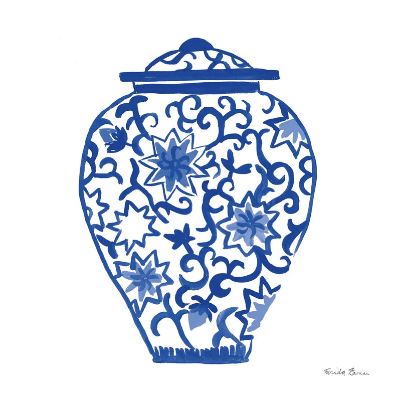 Chinoiserie III by Farida Zaman. SKU 44127a. Archival Giclee Fine art print for wall decor.