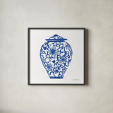 Chinoiserie III by Farida Zaman. Shown in a sleek black glass frame for a contemporary gallery look. Available as an archival giclee rolled canvas, fine art paper, or poster print. SKU 44127a.