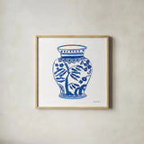 Chinoiserie IV by Farida Zaman. Shown in a natural wood glass frame for a timeless modern aesthetic. Available as an archival giclee rolled canvas, fine art paper, or poster print. SKU 44128a.