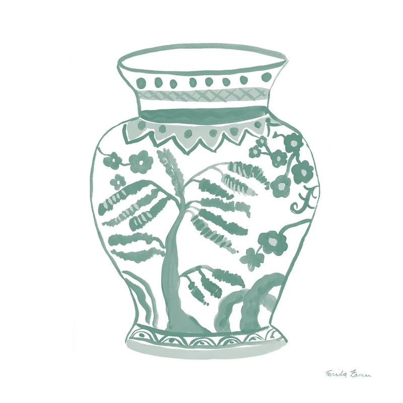Chinoiserie IV Pastel by Farida Zaman. SKU 82373a. Archival Giclee Fine art print for wall decor.