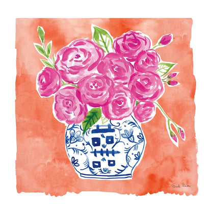 Chinoiserie Roses II by Farida Zaman. SKU 55701a. Archival Giclee Fine art print for wall decor.