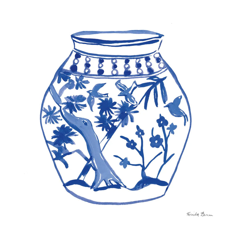 Chinoiserie VII by Farida Zaman. SKU 44131a. Archival Giclee Fine art print for wall decor.