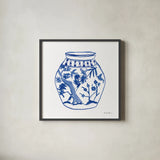 Chinoiserie VII by Farida Zaman. Shown in a sleek black glass frame for a contemporary gallery look. Available as an archival giclee rolled canvas, fine art paper, or poster print. SKU 44131a.