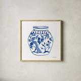 Chinoiserie VII by Farida Zaman. Shown in a natural wood glass frame for a timeless modern aesthetic. Available as an archival giclee rolled canvas, fine art paper, or poster print. SKU 44131a.