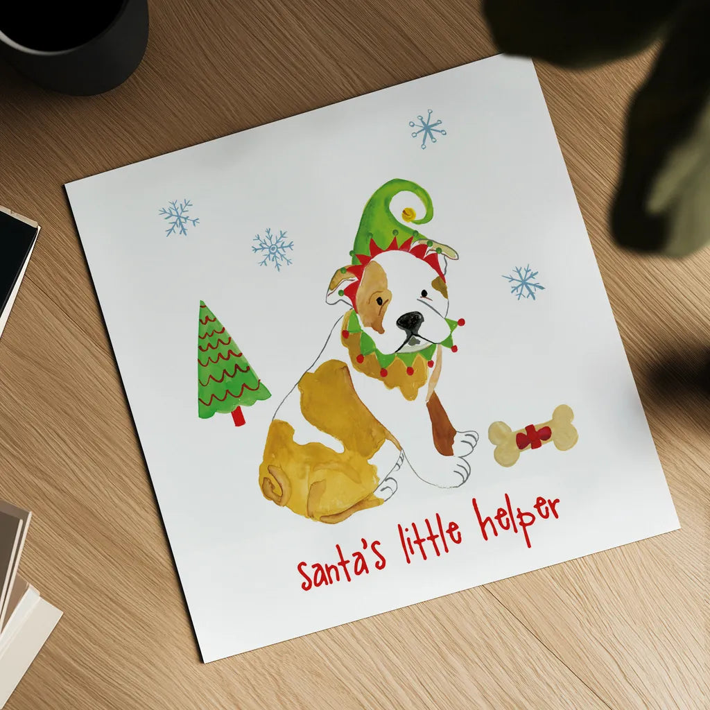 Christmas Critters I by Farida Zaman. Shown as a detailed flat fine art print, highlighting archival giclee quality. Available as an archival giclee rolled canvas, fine art paper, or poster print. SKU 45841a.
