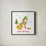 Christmas Critters I by Farida Zaman. Shown in a sleek black glass frame for a contemporary gallery look. Available as an archival giclee rolled canvas, fine art paper, or poster print. SKU 45841a.