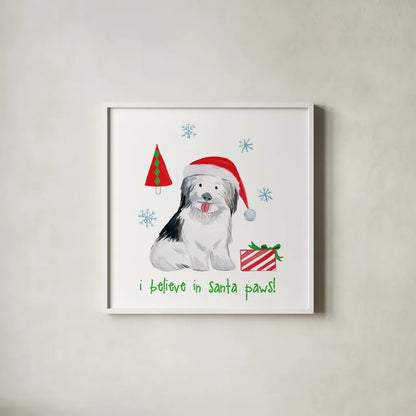 Christmas Critters III by Farida Zaman. Shown in a crisp white glass frame for a clean and minimalist style. Available as an archival giclee rolled canvas, fine art paper, or poster print. SKU 45843a.