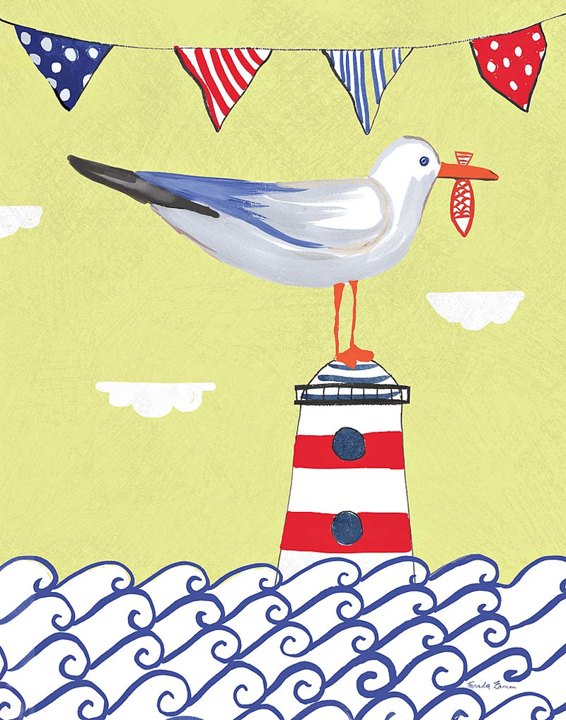 Coastal Bird I Flags by Farida Zaman