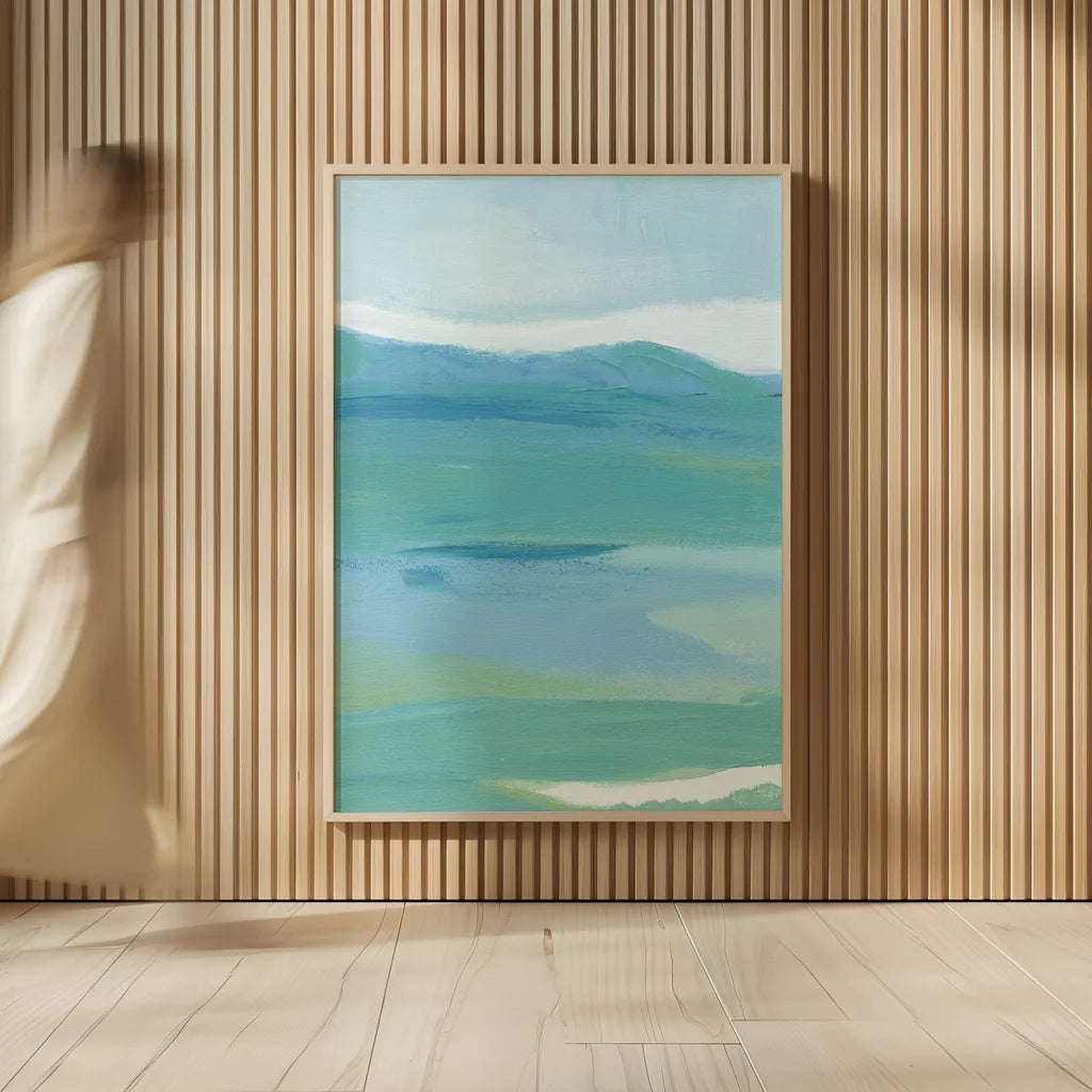 Coastal Bliss II Crop by Farida Zaman. shown as over sized large wall art. Available as an archival giclee rolled canvas, fine art paper, or poster print. SKU 48444h.