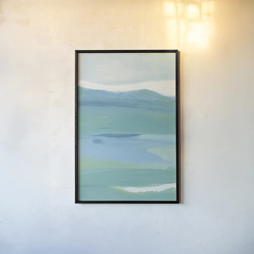 Coastal Bliss II Crop by Farida Zaman. shown as a paper print in a black flame. Available as a archival giclee rolled canvas, fine art paper, or poster print. SKU 48444h.