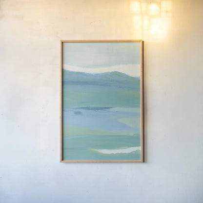 Coastal Bliss II Crop by Farida Zaman. shown as a paper print in a natural frame. Available as a archival giclee rolled canvas, fine art paper, or poster print. SKU 48444h.