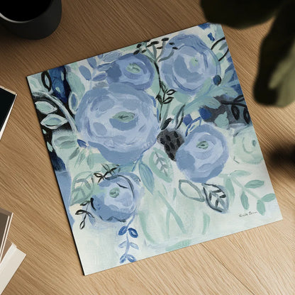 Coastal Blooms by Farida Zaman. Shown as a detailed flat fine art print, highlighting archival giclee quality. Available as an archival giclee rolled canvas, fine art paper, or poster print. SKU 87132a.