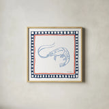 Coastal Critters II by Farida Zaman. Shown in a natural wood glass frame for a timeless modern aesthetic. Available as an archival giclee rolled canvas, fine art paper, or poster print. SKU 102663a.