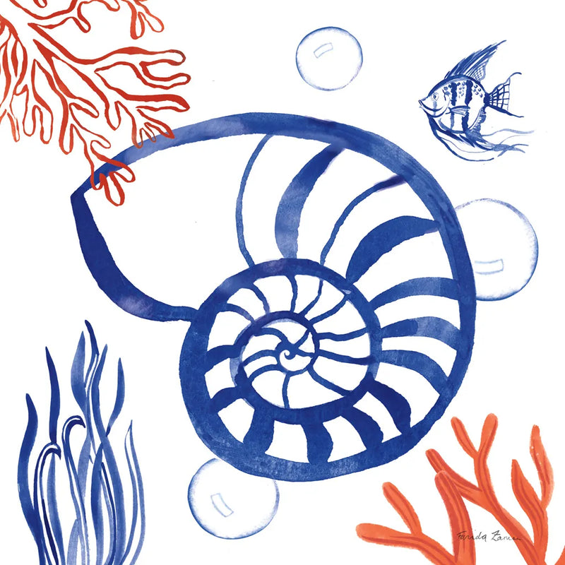 Coastal Jewels I by Farida Zaman. SKU 35779a. Archival Giclee Fine art print for wall decor.