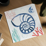Coastal Jewels I Coral Cove by Farida Zaman. Shown as a detailed flat fine art print, highlighting archival giclee quality. Available as an archival giclee rolled canvas, fine art paper, or poster print. SKU 55923a.