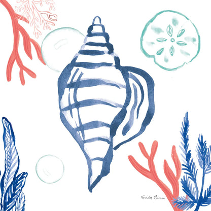 Coastal Jewels II Coral Cove by Farida Zaman. SKU 55924a. Archival Giclee Fine art print for wall decor.