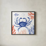 Coastal Jewels V by Farida Zaman. Shown in a sleek black glass frame for a contemporary gallery look. Available as an archival giclee rolled canvas, fine art paper, or poster print. SKU 35783a.