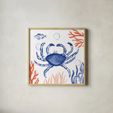 Coastal Jewels V by Farida Zaman. Shown in a natural wood glass frame for a timeless modern aesthetic. Available as an archival giclee rolled canvas, fine art paper, or poster print. SKU 35783a.