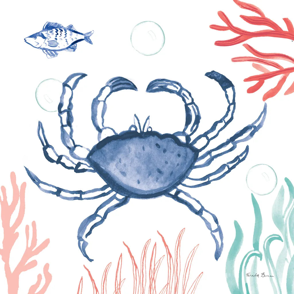 Coastal Jewels V Coral Cove by Farida Zaman. SKU 55927a. Archival Giclee Fine art print for wall decor.