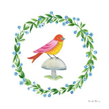 Cottage Birds I by Farida Zaman. SKU 82868a. Archival Giclee Fine art print for wall decor.