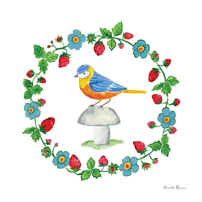 Cottage Birds II by Farida Zaman. SKU 82869a. Archival Giclee Fine art print for wall decor.