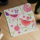 Damask Floral and Bird IV by Farida Zaman. Shown as a detailed flat fine art print, highlighting archival giclee quality. Available as an archival giclee rolled canvas, fine art paper, or poster print. SKU 33110a.