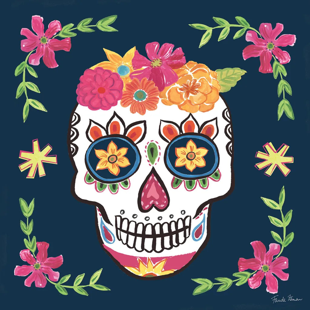 Day of the Dead II by Farida Zaman. SKU 37969a. Archival Giclee Fine art print for wall decor.